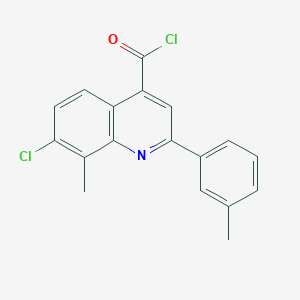 molecular formula C18H13Cl2NO B1420661 7-Chloro-8-methyl-2-(3-methylphenyl)quinoline-4-carbonyl chloride CAS No. 1160263-54-6