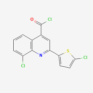 molecular formula C14H6Cl3NOS B1420666 8-Chloro-2-(5-chloro-2-thienyl)quinoline-4-carbonyl chloride CAS No. 1160256-92-7