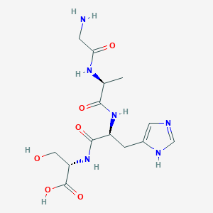 molecular formula C14H22N6O6 B14206672 Glycyl-L-alanyl-L-histidyl-L-serine CAS No. 629658-33-9