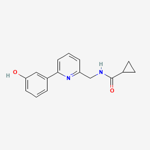 molecular formula C16H16N2O2 B14206713 N-{[6-(3-Hydroxyphenyl)pyridin-2-yl]methyl}cyclopropanecarboxamide CAS No. 833456-63-6