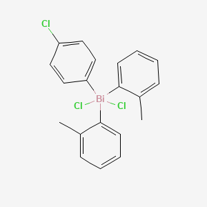 molecular formula C20H18BiCl3 B14206780 Bismuth, dichloro(4-chlorophenyl)bis(2-methylphenyl)- CAS No. 823213-37-2