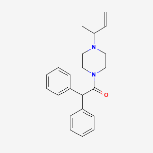 molecular formula C22H26N2O B14206799 Piperazine, 1-(diphenylacetyl)-4-(1-methyl-2-propenyl)- CAS No. 798564-34-8