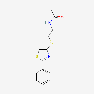 molecular formula C13H16N2OS2 B14206831 N-{2-[(2-Phenyl-4,5-dihydro-1,3-thiazol-4-yl)sulfanyl]ethyl}acetamide CAS No. 827022-58-2