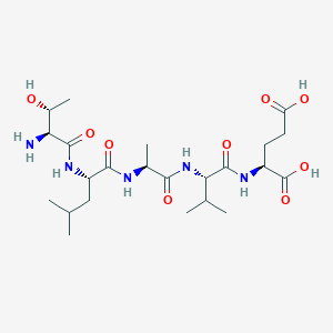 molecular formula C23H41N5O9 B14206876 L-Threonyl-L-leucyl-L-alanyl-L-valyl-L-glutamic acid CAS No. 845510-22-7