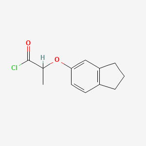 molecular formula C12H13ClO2 B1420689 2-(2,3-Dihydro-1H-inden-5-yloxy)propanoyl chloride CAS No. 1160257-34-0