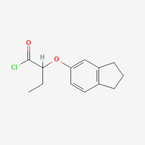 molecular formula C13H15ClO2 B1420691 2-(2,3-Dihydro-1H-inden-5-yloxy)butanoyl chloride CAS No. 1160257-64-6