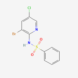 molecular formula C11H8BrClN2O2S B14206937 N-(3-Bromo-5-chloropyridin-2-yl)benzenesulfonamide CAS No. 823201-90-7