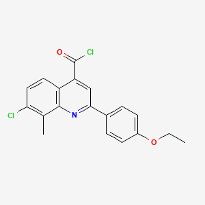 molecular formula C19H15Cl2NO2 B1420694 7-Chloro-2-(4-ethoxyphenyl)-8-methylquinoline-4-carbonyl chloride CAS No. 1160263-72-8