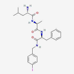 molecular formula C25H33IN4O3 B14207006 L-Leucyl-L-alanyl-N-[(4-iodophenyl)methyl]-L-phenylalaninamide CAS No. 824405-74-5