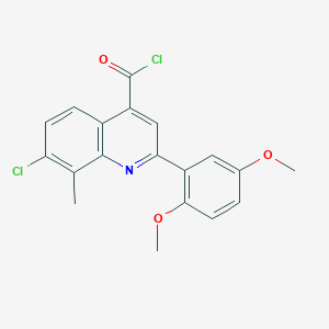 molecular formula C19H15Cl2NO3 B1420702 7-Chloro-2-(2,5-dimethoxyphenyl)-8-methylquinoline-4-carbonyl chloride CAS No. 1160256-57-4