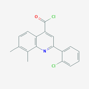 molecular formula C18H13Cl2NO B1420707 2-(2-Chlorophenyl)-7,8-dimethylquinoline-4-carbonyl chloride CAS No. 1160261-32-4