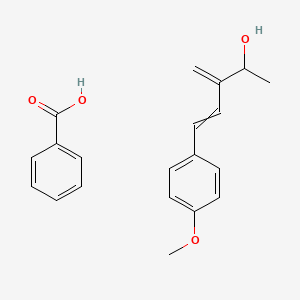 molecular formula C20H22O4 B14207072 Benzoic acid;5-(4-methoxyphenyl)-3-methylidenepent-4-en-2-ol CAS No. 835651-54-2