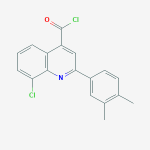 molecular formula C18H13Cl2NO B1420709 8-Chloro-2-(3,4-dimethylphenyl)quinoline-4-carbonyl chloride CAS No. 1160256-38-1