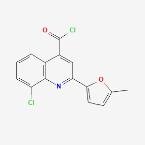 molecular formula C15H9Cl2NO2 B1420714 8-Chloro-2-(5-methyl-2-furyl)quinoline-4-carbonyl chloride CAS No. 1160256-88-1