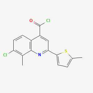 molecular formula C16H11Cl2NOS B1420715 7-Chloro-8-methyl-2-(5-methyl-2-thienyl)quinoline-4-carbonyl chloride CAS No. 1160256-82-5
