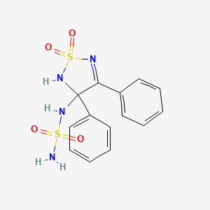 molecular formula C14H14N4O4S2 B14207162 N-(1,1-Dioxo-3,4-diphenyl-2,3-dihydro-1H-1lambda~6~,2,5-thiadiazol-3-yl)sulfuric diamide CAS No. 823810-40-8