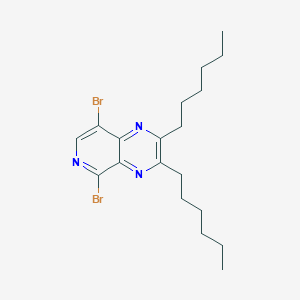 molecular formula C19H27Br2N3 B14207215 5,8-Dibromo-2,3-dihexylpyrido[3,4-B]pyrazine CAS No. 918443-23-9