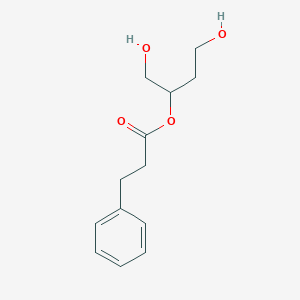 molecular formula C13H18O4 B14207239 Benzenepropanoic acid, 3-hydroxy-1-(hydroxymethyl)propyl ester CAS No. 652161-36-9