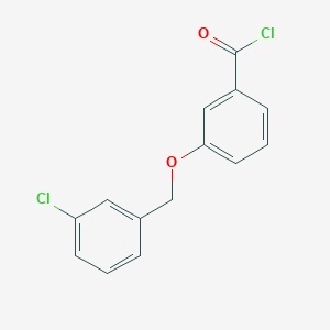 molecular formula C14H10Cl2O2 B1420724 3-[(3-Chlorobenzyl)oxy]benzoyl chloride CAS No. 136996-42-4