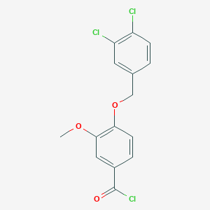 molecular formula C15H11Cl3O3 B1420725 4-[(3,4-Dichlorobenzyl)oxy]-3-methoxybenzoyl chloride CAS No. 1160251-23-9