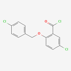 molecular formula C14H9Cl3O2 B1420727 5-Chloro-2-[(4-chlorobenzyl)oxy]benzoyl chloride CAS No. 1160260-20-7