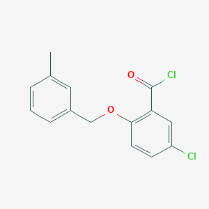 molecular formula C15H12Cl2O2 B1420728 5-Chloro-2-[(3-methylbenzyl)oxy]benzoyl chloride CAS No. 1160260-28-5