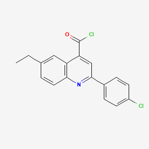 molecular formula C18H13Cl2NO B1420729 2-(4-Chlorophenyl)-6-ethylquinoline-4-carbonyl chloride CAS No. 1160260-91-2