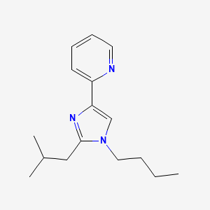 molecular formula C16H23N3 B14207346 Pyridine, 2-[1-butyl-2-(2-methylpropyl)-1H-imidazol-4-yl]- CAS No. 831170-31-1