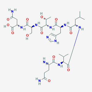 molecular formula C33H55N11O12 B14207351 L-Glutaminyl-L-valyl-L-leucyl-L-histidyl-L-threonyl-L-seryl-L-asparagine CAS No. 762294-07-5