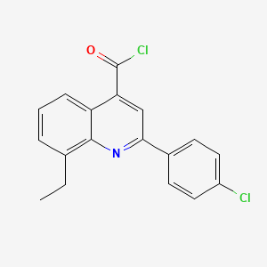 molecular formula C18H13Cl2NO B1420738 2-(4-Chlorophenyl)-8-ethylquinoline-4-carbonyl chloride CAS No. 1160261-15-3