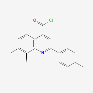 molecular formula C19H16ClNO B1420739 7,8-Dimethyl-2-(4-methylphenyl)quinoline-4-carbonyl chloride CAS No. 1160261-34-6