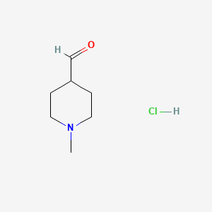 molecular formula C7H14ClNO B1420750 1-Methylpiperidine-4-carbaldehyde hydrochloride CAS No. 1107639-19-9