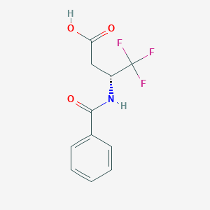 molecular formula C11H10F3NO3 B14207635 Butanoic acid, 3-(benzoylamino)-4,4,4-trifluoro-, (3R)- CAS No. 825628-65-7