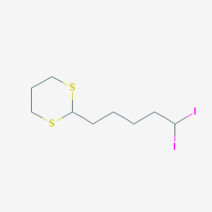 molecular formula C9H16I2S2 B14207661 2-(5,5-Diiodopentyl)-1,3-dithiane CAS No. 823180-32-1