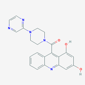 molecular formula C22H19N5O3 B14207752 Piperazine, 1-[(1,3-dihydroxy-9-acridinyl)carbonyl]-4-pyrazinyl- CAS No. 824409-69-0
