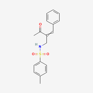 molecular formula C18H19NO3S B14207808 N-(2-Benzylidene-3-oxobutyl)-4-methylbenzene-1-sulfonamide CAS No. 736931-23-0