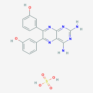 molecular formula C18H16N6O6S B14207822 Phenol, 3,3'-(2,4-diamino-6,7-pteridinediyl)bis-, (H2SO4 slat) 