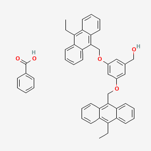 molecular formula C48H42O5 B14207832 Benzoic acid;[3,5-bis[(10-ethylanthracen-9-yl)methoxy]phenyl]methanol CAS No. 823788-25-6