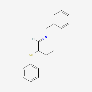 molecular formula C17H19NSe B14207855 Benzenemethanamine, N-[2-(phenylseleno)butylidene]- CAS No. 831200-71-6