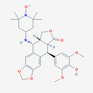 B142079 4-(2,2,6,6-Tetramethyl-1-oxylpiperidin-4-ylamino)-4'-demethylepipodophyllotoxin CAS No. 125670-69-1