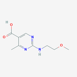 molecular formula C9H13N3O3 B1420794 2-[(2-甲氧基乙基)氨基]-4-甲基嘧啶-5-羧酸 CAS No. 1189002-79-6