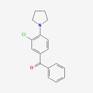 molecular formula C17H16ClNO B14207966 Methanone, [3-chloro-4-(1-pyrrolidinyl)phenyl]phenyl- CAS No. 834895-53-3