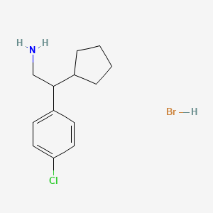 molecular formula C13H19BrClN B1420807 [2-(4-Chlorophenyl)-2-cyclopentylethyl]amine hydrobromide CAS No. 1211483-99-6