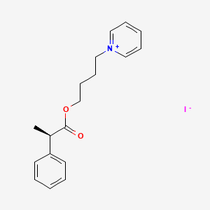 molecular formula C18H22INO2 B14208077 1-(4-{[(2R)-2-Phenylpropanoyl]oxy}butyl)pyridin-1-ium iodide CAS No. 824432-09-9