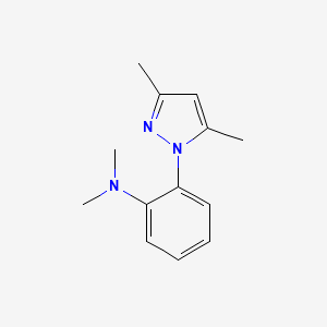 molecular formula C13H17N3 B14208175 Benzenamine, 2-(3,5-dimethyl-1H-pyrazol-1-yl)-N,N-dimethyl- CAS No. 832723-60-1