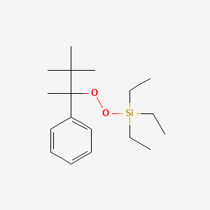 molecular formula C18H32O2Si B14208194 Silane, triethyl[(1,2,2-trimethyl-1-phenylpropyl)dioxy]- CAS No. 830345-44-3