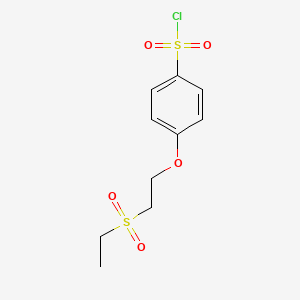 molecular formula C10H13ClO5S2 B1420821 4-[2-(Ethanesulfonyl)ethoxy]benzene-1-sulfonyl chloride CAS No. 1178333-46-4