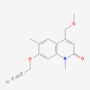 molecular formula C16H17NO3 B14208215 2(1H)-Quinolinone, 4-(methoxymethyl)-1,6-dimethyl-7-(2-propynyloxy)- CAS No. 828277-18-5