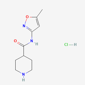 molecular formula C10H16ClN3O2 B1420824 N-(5-methyl-1,2-oxazol-3-yl)piperidine-4-carboxamide hydrochloride CAS No. 1221724-43-1