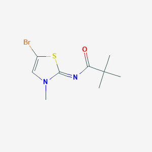 molecular formula C9H13BrN2OS B14208299 Propanamide, N-(5-bromo-3-methyl-2(3H)-thiazolylidene)-2,2-dimethyl- CAS No. 840493-88-1